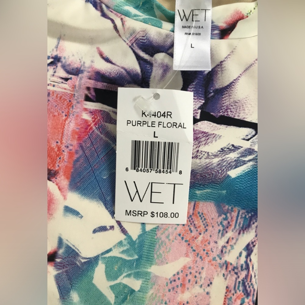 NWT! WET Womens Purple Floral Rashguard Size: L - Picture 8 of 11